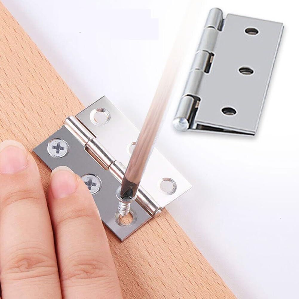 Stainless Steel Door Hinges 2 Inch Cabinet Hinge Connector Window Flat Bookcase Drawer Furniture Hardware 10Pcs