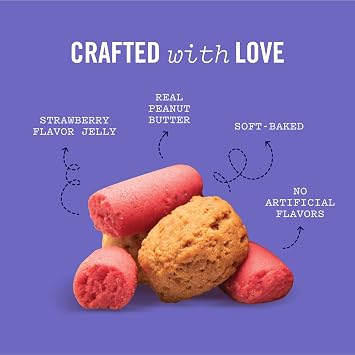 Three Dog Bakery PB&J Bites Treats for Dogs - 13 oz Bag