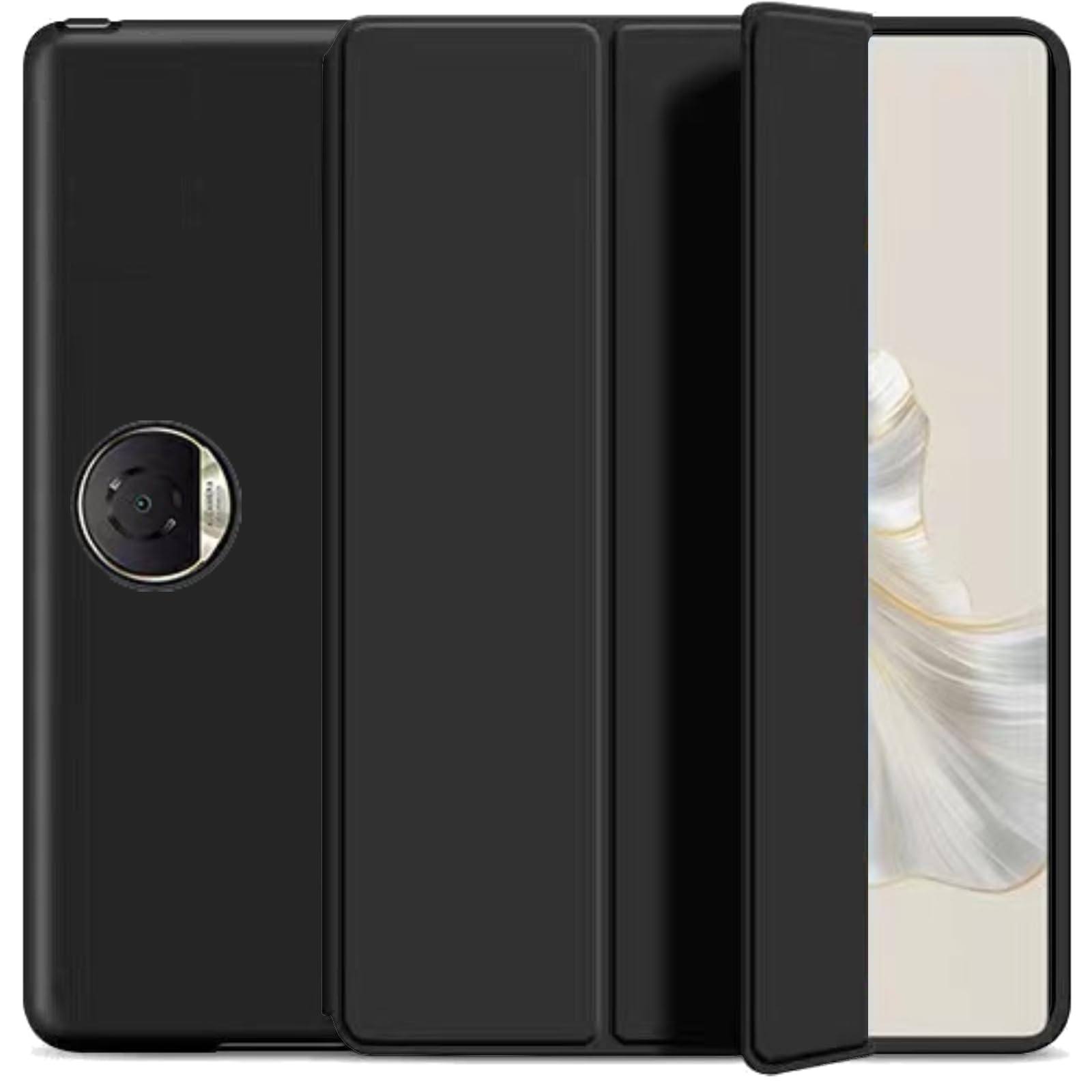 NESLIN Case Compatible with Honor Pad 9 12.1 Inch 2024 Cover, Slim Lightweight Stand Cover Soft TPU Shell Protective Bumper for Honor Pad 9 12.1" Case with Auto Wake/Sleep Function (Black)