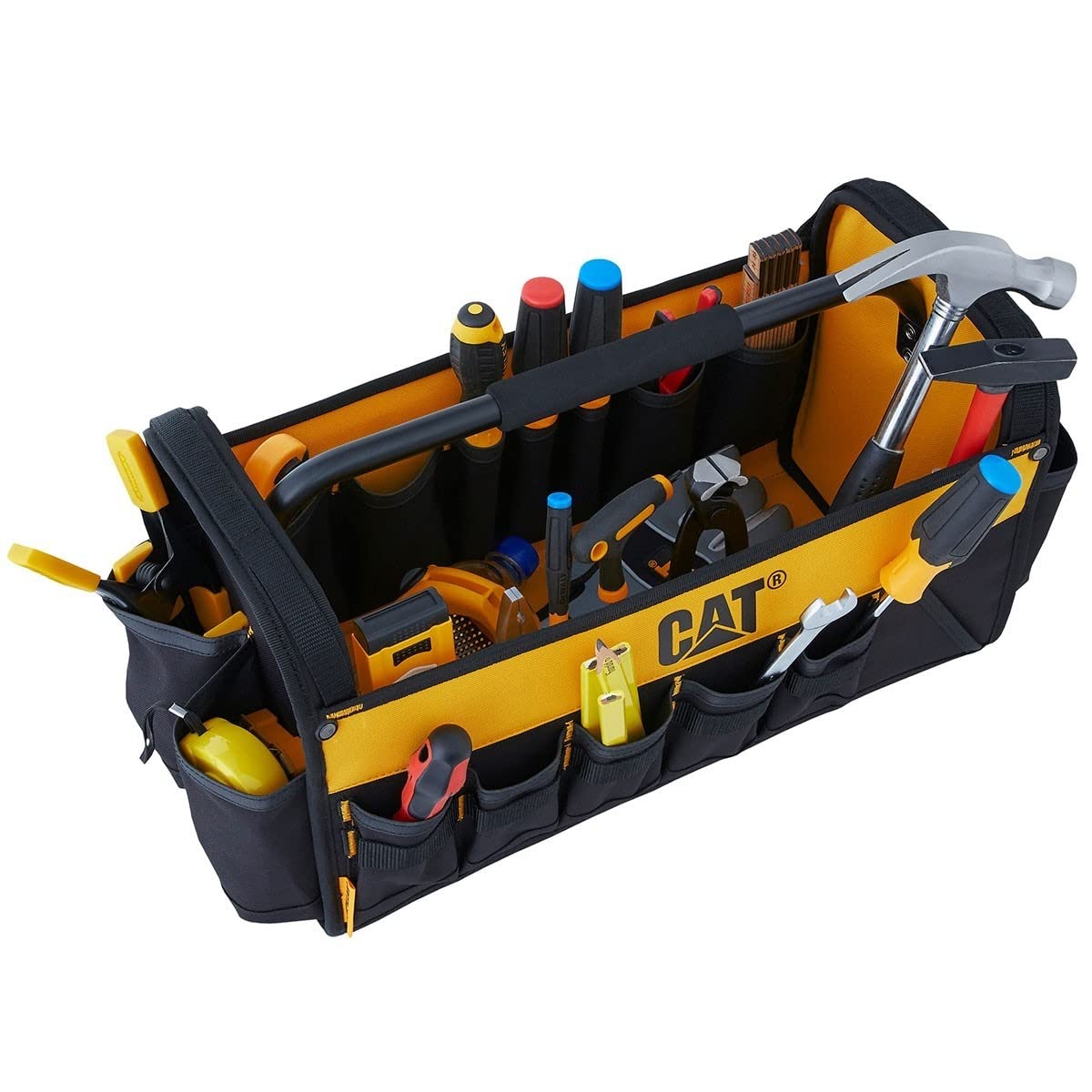 CATERPILLAR - Bolsa de herramientas 12L poliéster/PVC 1 bolsillo interior 16 bolsillos exteriores