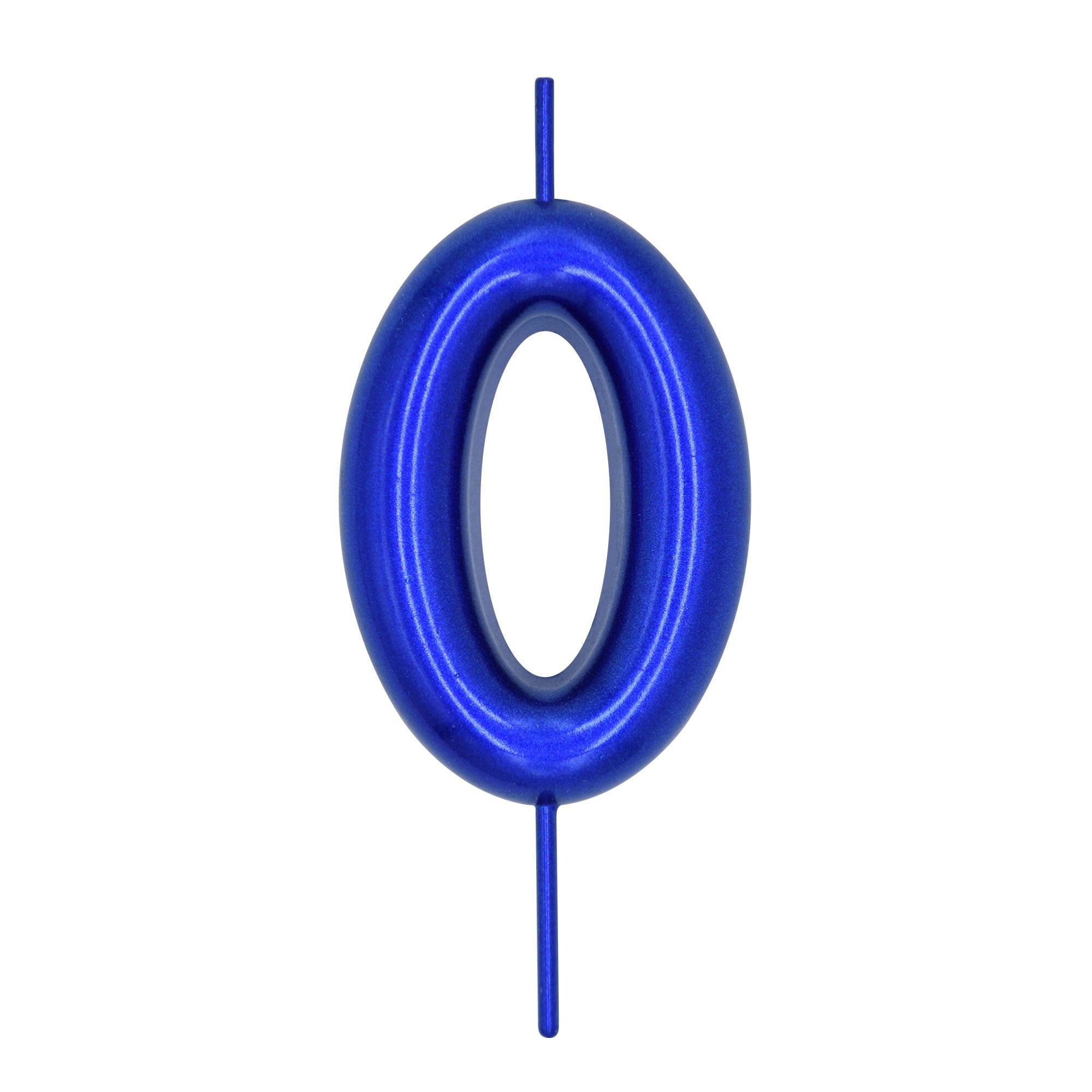 DERVENTA Number Candle Blue 2.36 inch Party Celebration Anniversary Decoration Perfect Birthday Brunch Dessert Cake Topper 1 Piece (Number 0 Blue)