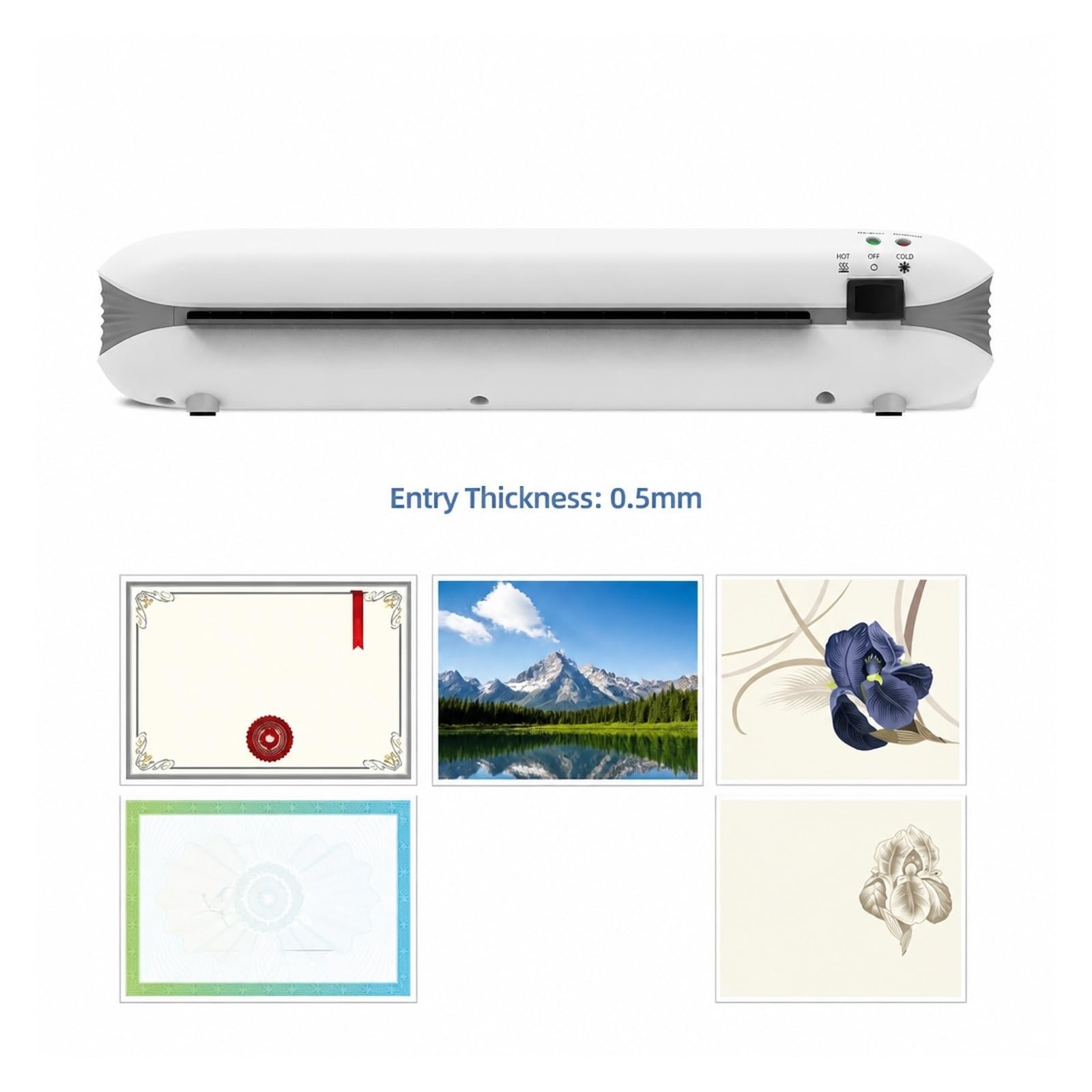 Laminiergerät, A4 Laminiergerät 9 Zoll Thermolaminator für Zuhause,Büro | Kalt- Und Warm-Desktop-2-Rollen-System, 230 Mm Eintrittsbreite