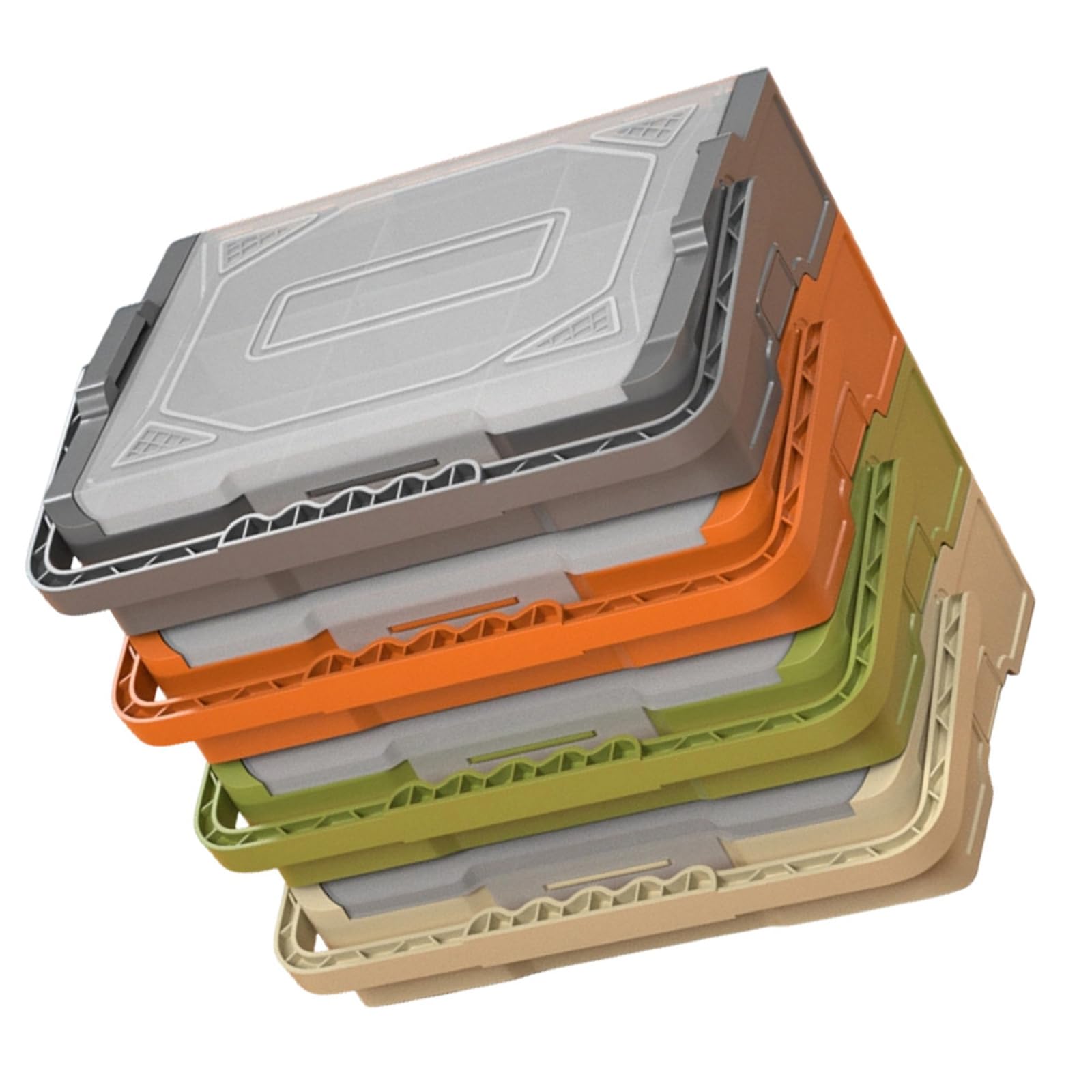Piceioep Easy Stackable Bin for Parts Organization Nestable Box and Removable Dividers Storage Box with Lid for Organizing