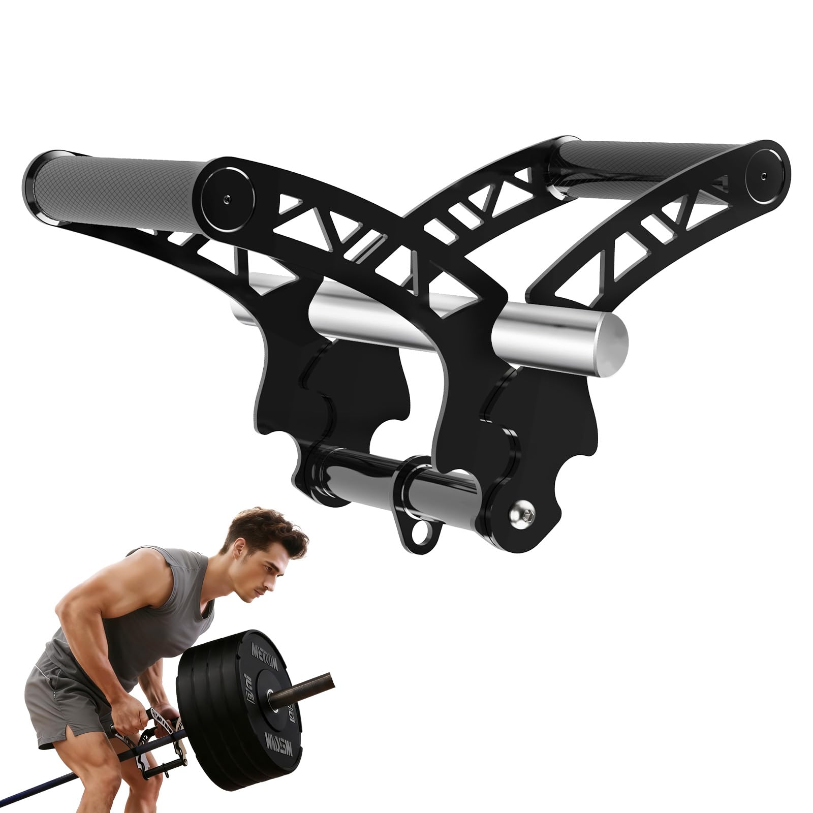 Photo 1 of Fitarc Adjustable Width T Bar Row Handle,Landmine Attachment for Barbell,U Clips Gym Landmine Handle V Bar Attachment Exercise for Back,Arm,Shoulder
