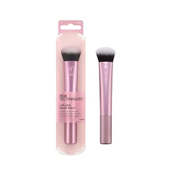 Real Techniques Cat Paw Blush Brush, Liquid & Cream Blush Makeup Brush, Unique Paw Shape for Lifted Natural Color, Soft UltraPlush Blending Bristles, Cruelty-Free, 1 Count