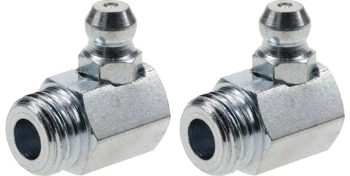 cyclingcolors 2 x grease nipple steel cone grease gun nipple tractor lawn mower car motorcycle scooter, M10 x 1 90°