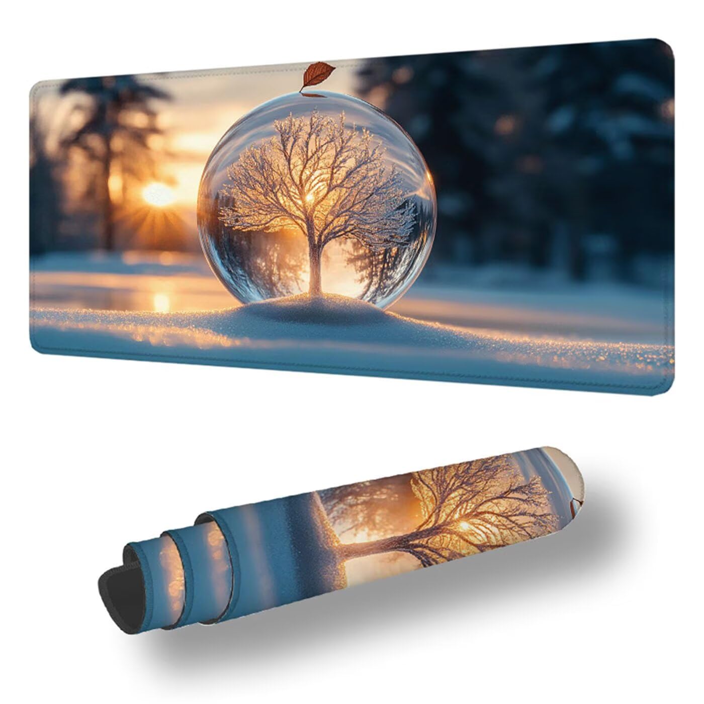 Podkładka pod mysz XXL 1200 x 600 mm duża podkładka pod mysz dla graczy drzewo biurko szyte krawędzie wodoodporna antypoślizgowa do komputera, laptopa poprawia precyzję i szybkość, krajobraz S-687