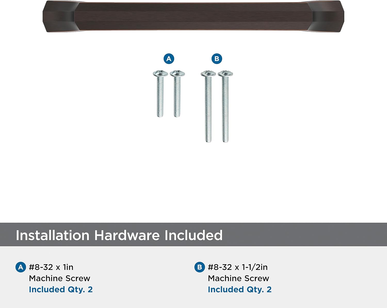 Amerock Bellamy 5-1/16 inch (128mm) Center-to-Center Oil-Rubbed Bronze Cabinet Pull, BP36689ORB