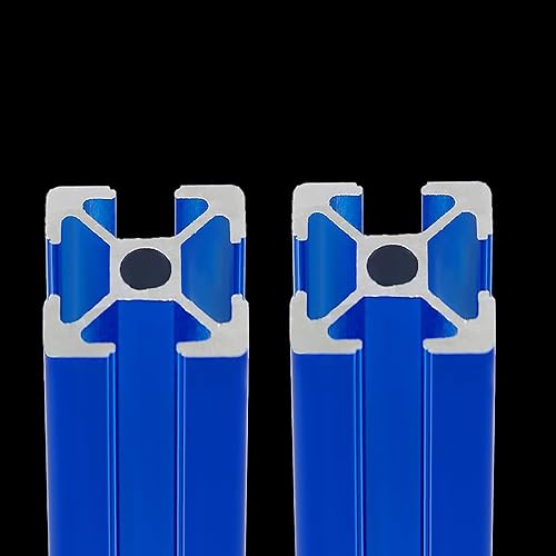 Paquete de 2 perfiles de extrusión de aluminio 2020 de longitud de 47.24 pulgadas/47.244 in, azul, 0.787 x 0.787 in, serie 20 T, tipo T, perfiles de