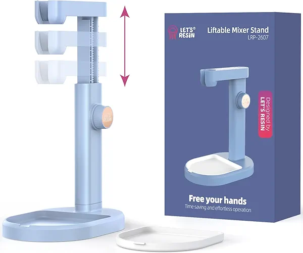 LET'S RESIN Liftable Mixer Stand, 0-2.95in Height Adjustable, Free Your Hands Mixer Stand, Resin Molds, DIY Crafts
