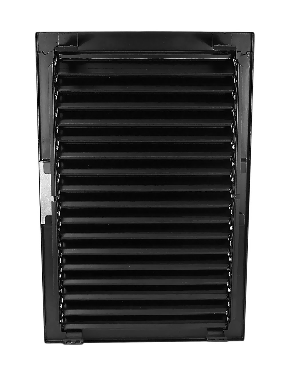 Rejilla de aire caliente hochkant wghk 2335 S Negro 230 x 350 mm con marco de montaje