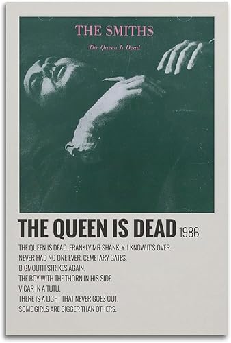 The Smiths - Póster musical de 1986 The Queen is Dead, póster artístico, pintura artística para pared, lienzo para decoración de dormitorio, 16 x 24