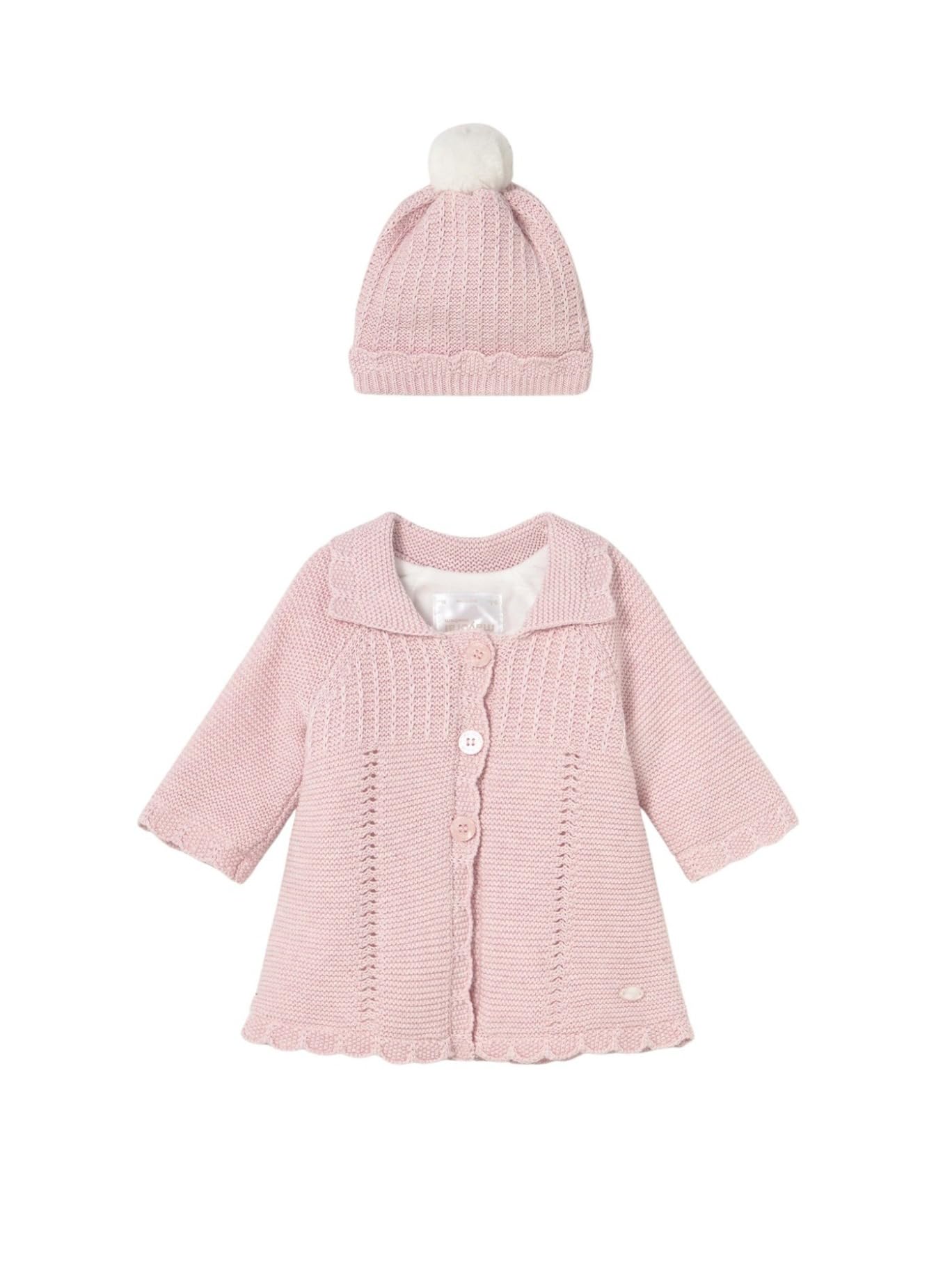 Mayoral Abrigo y Gorro Tricot para bebé niña Cuarzo vig