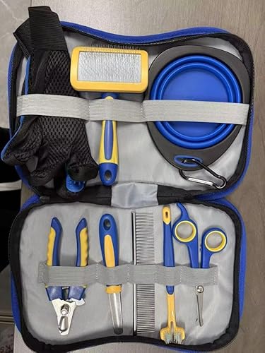 Groomie Roomie Deluxe 16-Piece Pet Grooming Kit with Carry Bag -Kit for Dogs & Cats – Quiet Clippers, Nail Grinder & Brushes - Image 9