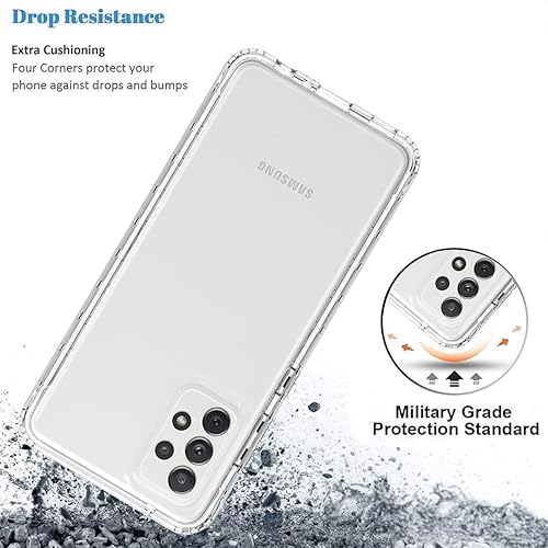 Miniatura 7 de Funda de teléfono para Galaxy A73 5G, Samsung A73 5G con protector de pantalla de vidrio templado, carcasa protectora de cuerpo completo