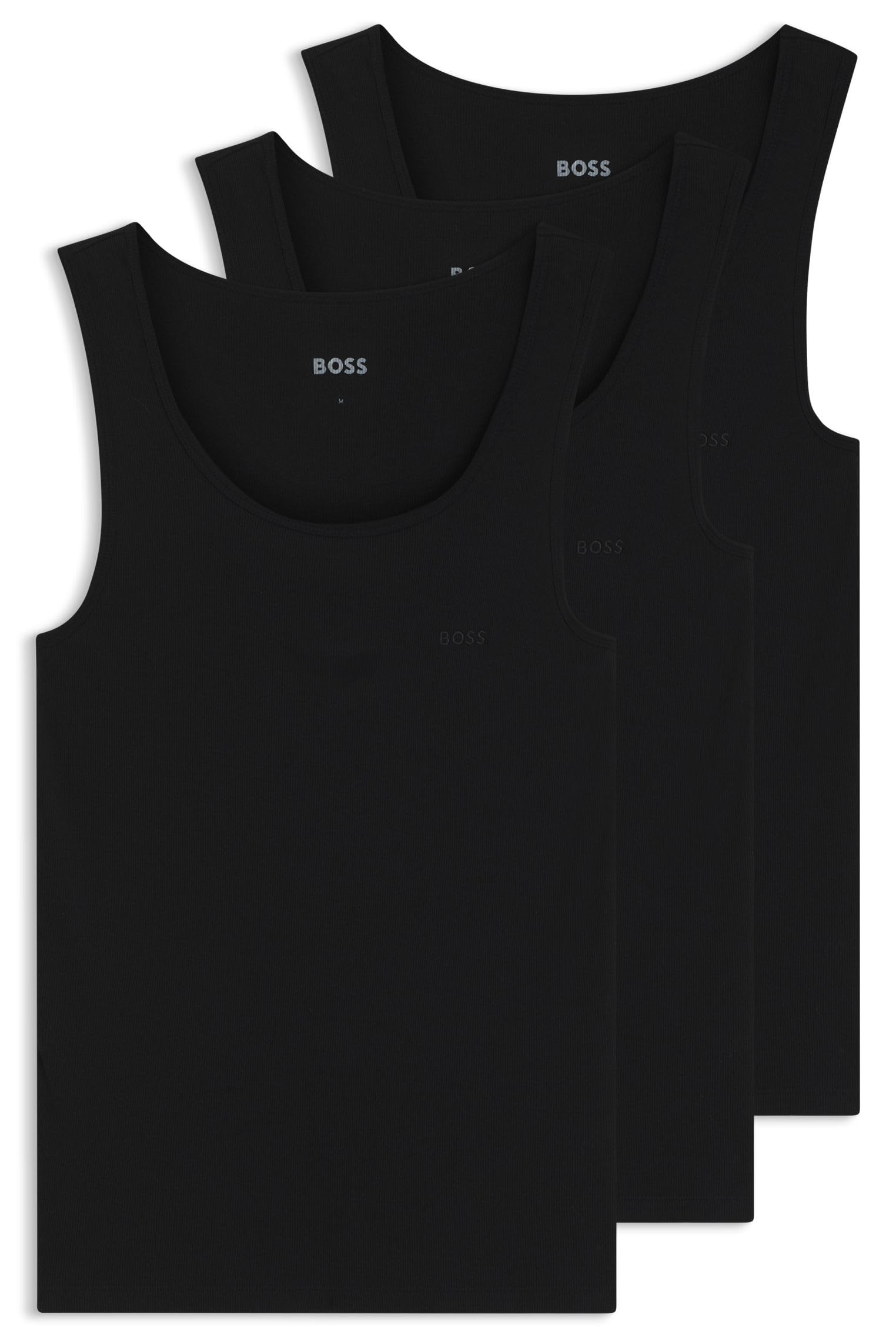 BOSS Mens Pack of Vests Strappy Black M