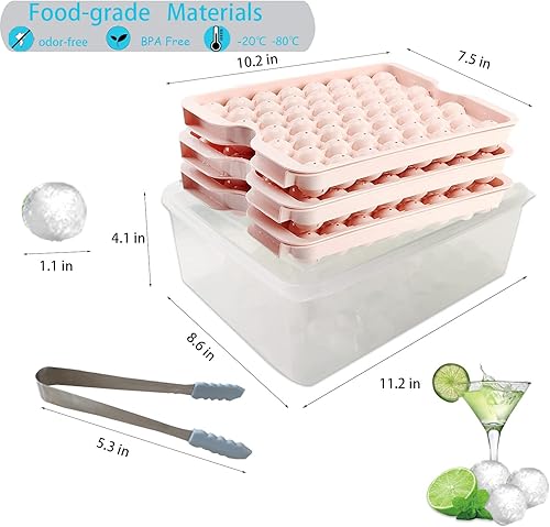 Miniatura 3 de Bandeja para cubitos de hielo bandejas de hielo para congelador con tapa y contenedor 159PCSX11 pulgadas bandejas de cubitos de hielo circulares sin