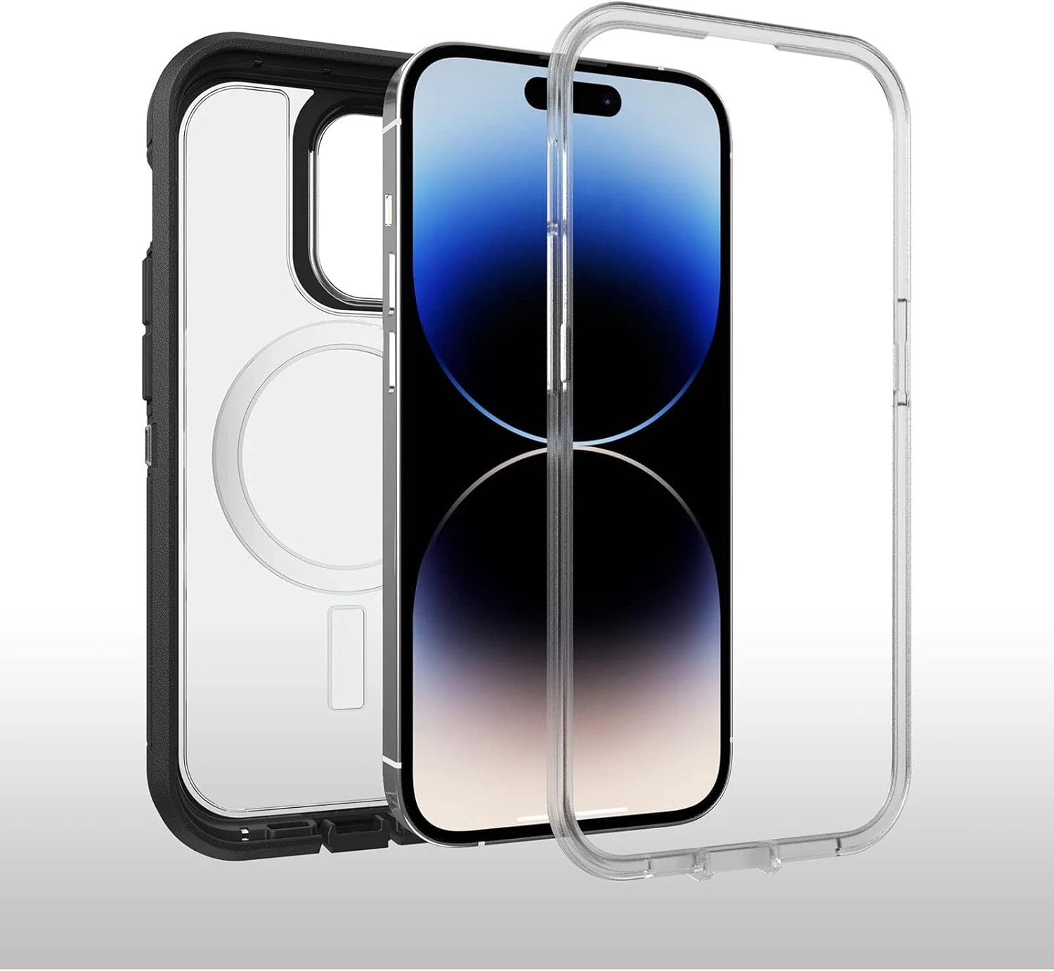 OtterBox Defender XT Clear iPhone 14 Pro Case, Black, Crystal US Military MIL Standard