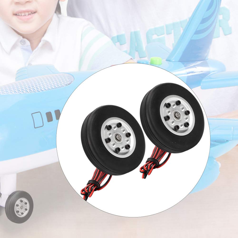 HUIOP 65-mm-Gummireifen-Radbremssystem mit Einstellbarer Funktionalität für RC-Flugzeugleistung, Hohe Verschleißfestigkeit, 2 Einheiten