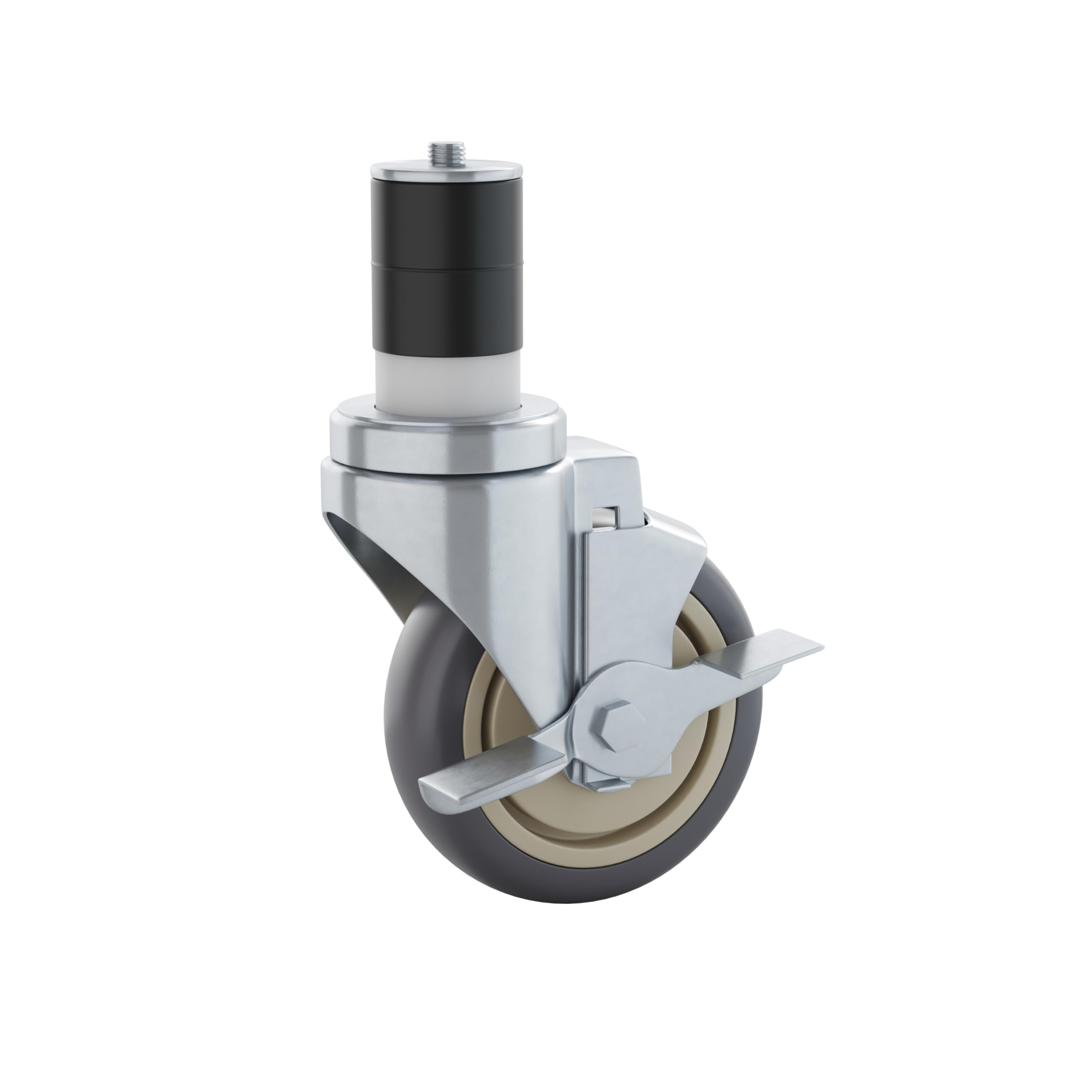 Flash Furniture Summit Set of 4 Commercial Grade Heavy Duty Kitchen Swivel 2 Locking Casters, Set of 1, Stainless Steel