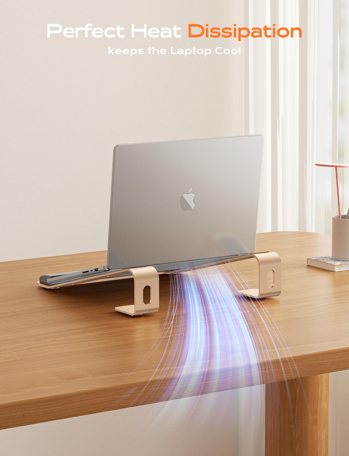 LOXP Soporte para computadora portátil con Soporte para muñeca, Elevador ergonómico Desmontable para Laptop, Soporte de Aluminio para MacBook, Soporte para Laptop con Almohadilla de muñeca, se Adapta
