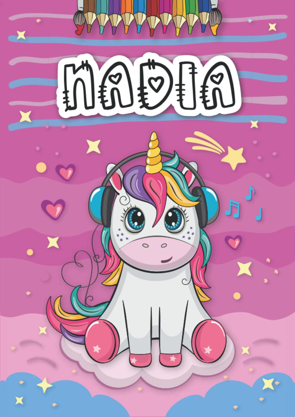 Independently published Nadia: Livre de coloriage personnalisé pour Nadia | Licorne | Cadeau d'anniversaire pour fille ... | 4 à 8 ans | 25 motifs de licorne avec le prénom ... format A4 (21 x 29.7 cm) (French Edition)