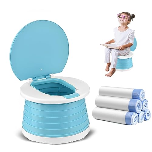 Orinal portátil para viaje de niños pequeños, asiento plegable para entrenamiento de niños pequeños, inodoro para niños y niñas, automóvil, orinal