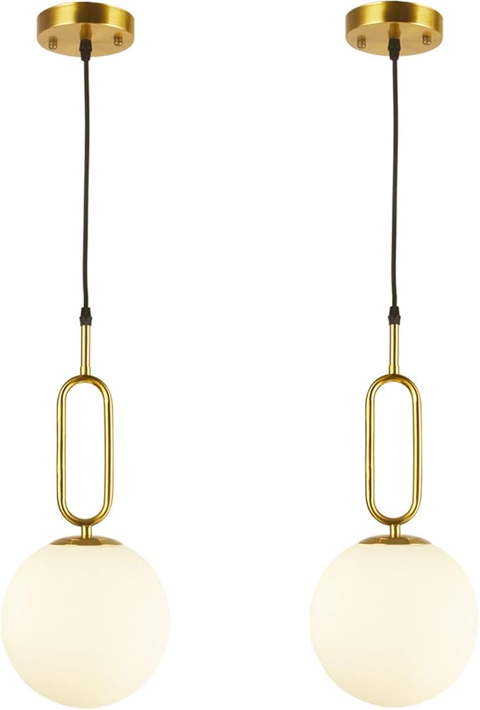 BAODEN 1 Lights Modern Globe Pendant Light Fixture Set of 2