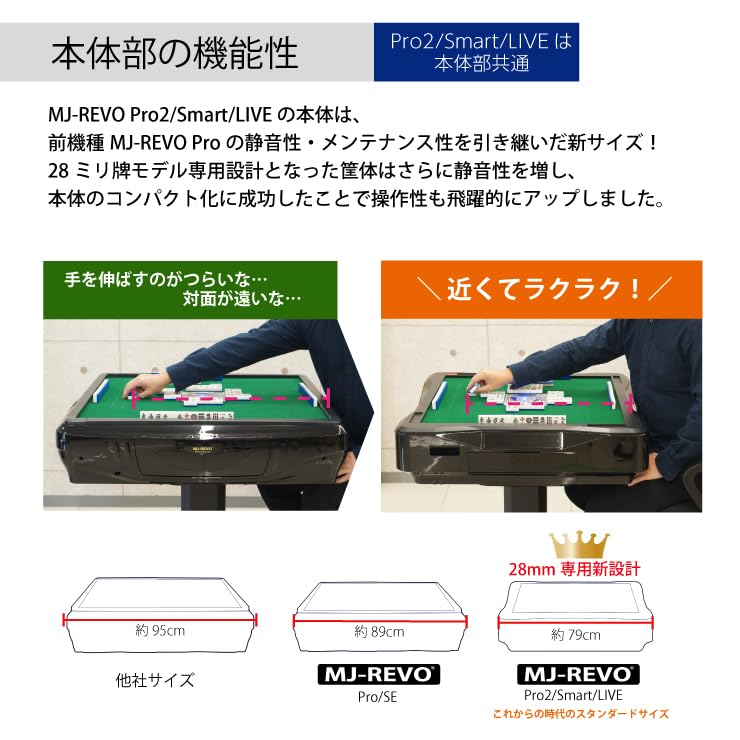 Amazon | MJ-REVO 点数表示 全自動麻雀卓 LIVE XL 折りたたみ 28ミリ牌