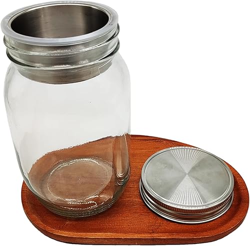 Miniatura 4 de Paquete de 2 recipientes para aderezo de ensalada en tarro de boca ancha, salsas para aderezo de ensalada separadas con aperitivos de verduras,