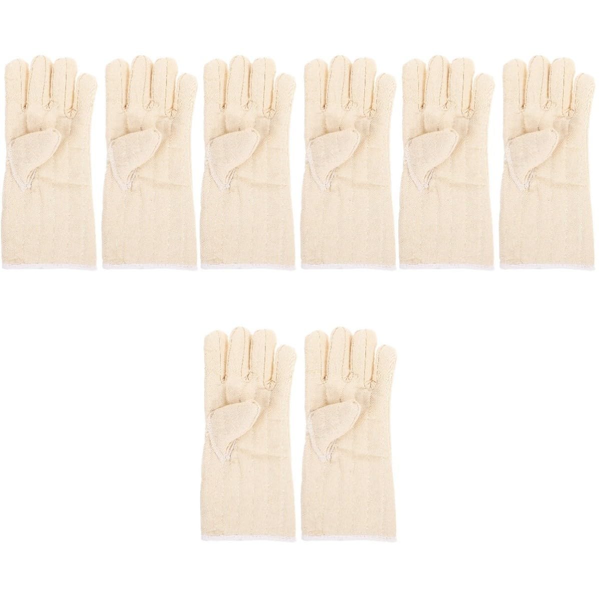 Didiseaon 4 Pares Guantes para Barbacoa de Cinco Dedos, Talla Única, Beige