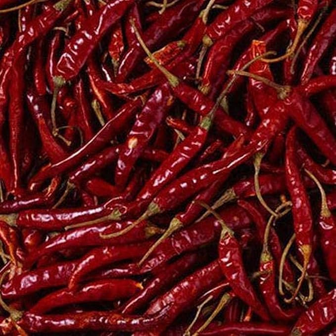 Avlokan Guntur Red Chilli Whole with Stem - 100% Natural, Hot & Spicy Dried Red Chilli | Guntur Sabut Lal Mirch Guntur Withstem Red Chilli, 250 grams