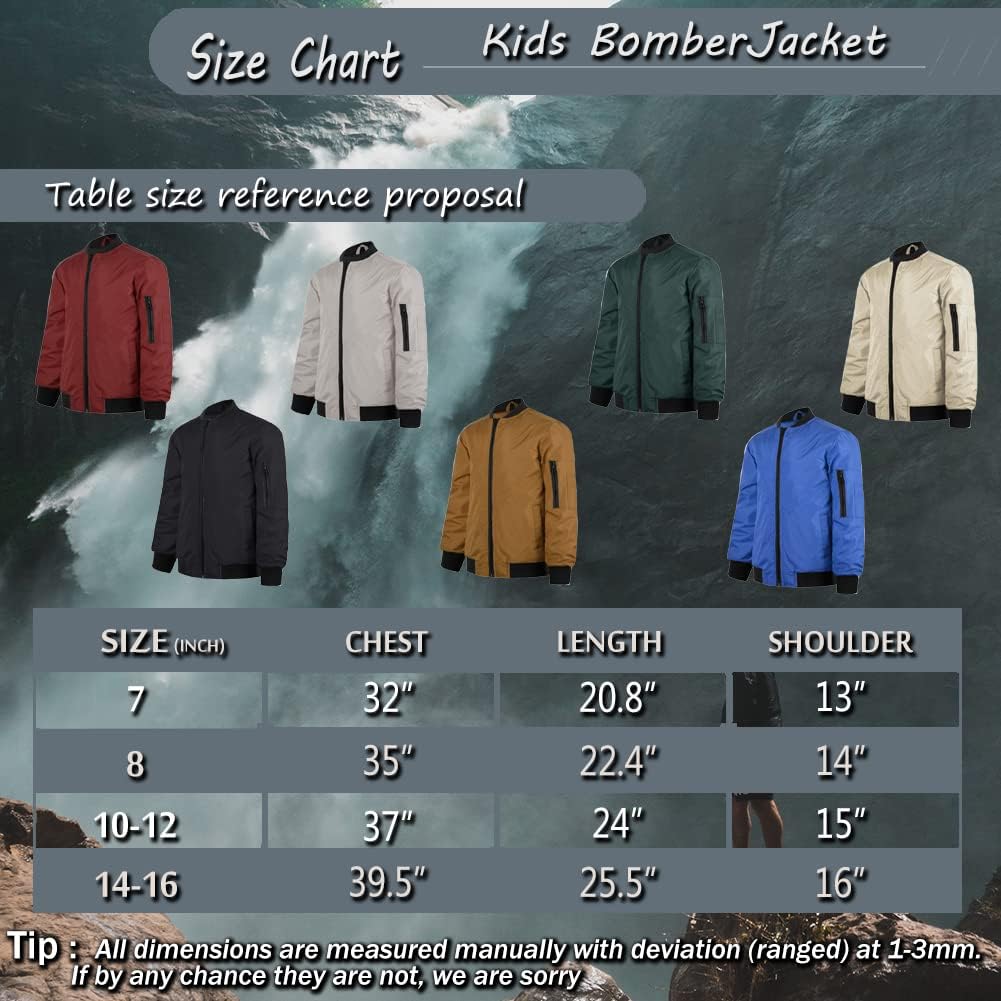 SNOW DREAMS Boys Girls Bomber Jacket Flight Jackets Spring Varsity Jacket - Image 7