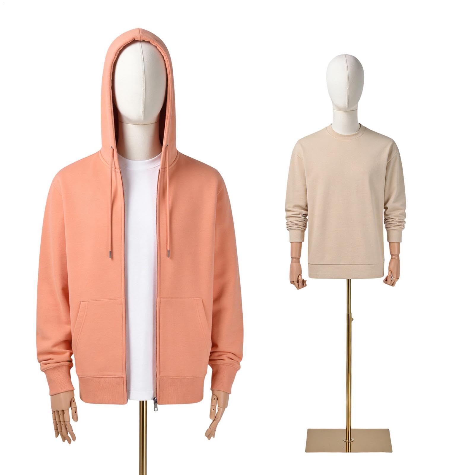 Torso de maniquí Masculino, Altura Ajustable de 160 a 212 cm