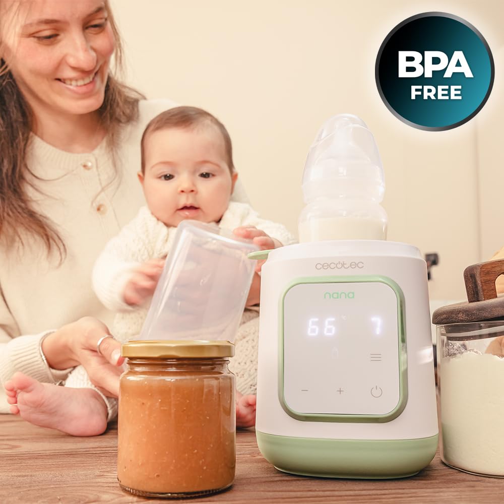Cecotec Scaldabiberon - Sterilizzatore Biberon Nana BabyCare Single BottleWarmer, 4 modalità, Cestello per il Biberon, Senza BPA, Sicuro per Conservare Acqua, Latte e Alimenti