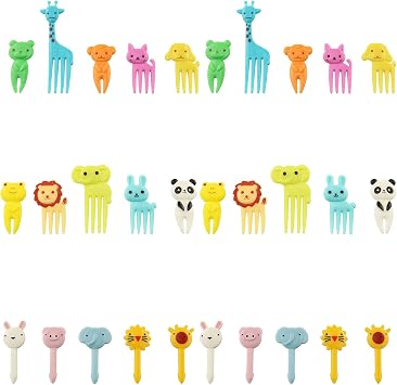Tegg Food Pick 30PCS Cute Animal Bento Decoration Food Picks Forks Skewer For Lunch Box Mini Cartoon Toothpick
