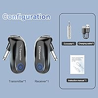 Vista 7 de Sistema de guitarra inalámbrica, transmisor y receptor de audio de carga, rango de 100 pies, para práctica de enseñanza de instrumentos, conciertos