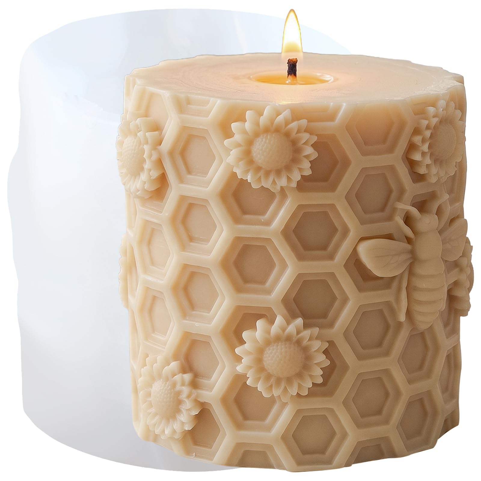 XIAOSHUI Bee Honeycomb Candle Mould Beehive Pillar Silicone Candle Moulds