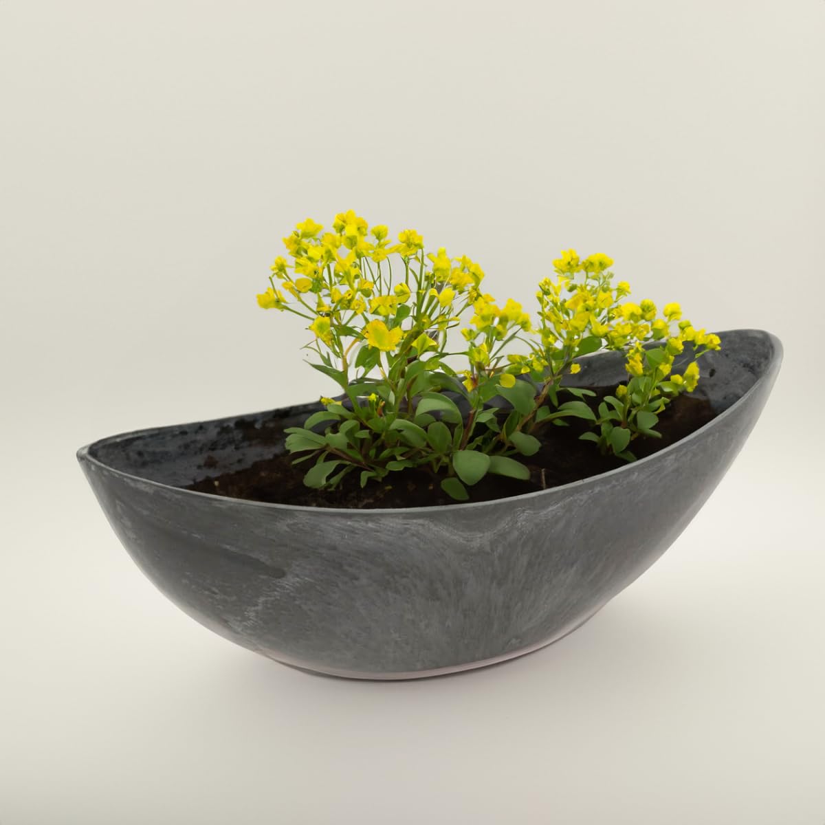 Matches21 Pot de fleurs en plastique Gris foncé 66 x 21 cm