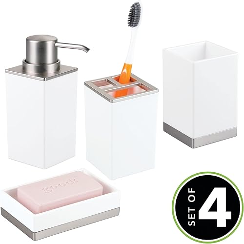 Miniatura 2 de mDesign - Juego de accesorios para encimera de baño (4 piezas)