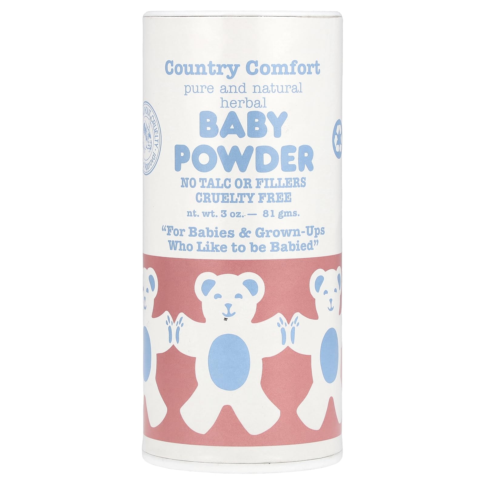 Country Comfort Pure & Natural Herbal Baby Powder, No Talc, 3 Oz