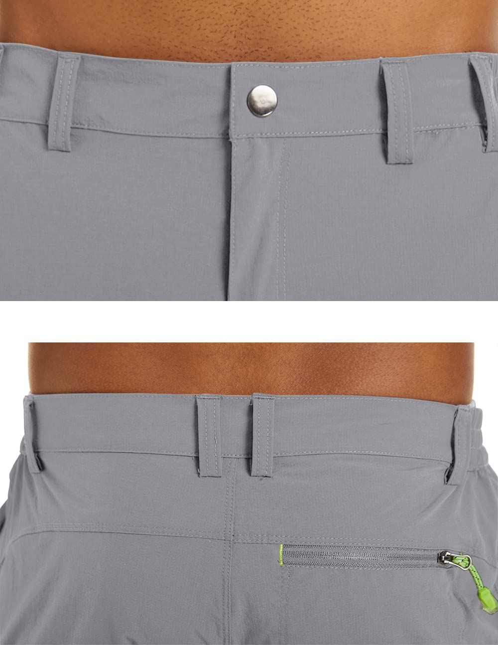 KEFITEVD Short sous Le Genou pour Homme Short de Randonnée 3/4 à Séchage Rapide Capri Mince d'été avec 4 Poches Zippées