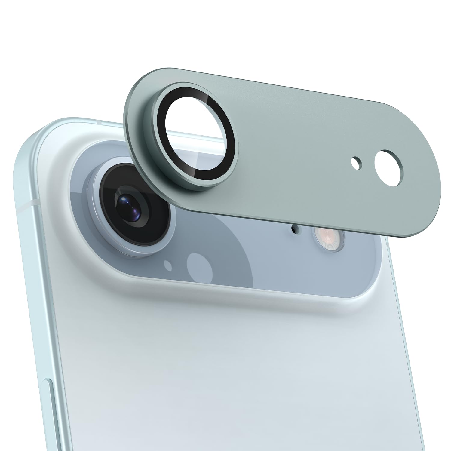 Hohotoon 対応 iPhone 17 Air 用の カメラ保護フィルム 薄型 一体型カバー アイフォン17 エア 用のカメラカバー & いPhone17Air 用のレンズカバー、 宇宙航空材料、アルミ合金+9H強化ガラス、耐衝撃 ARコーティング 高透過率 露出オーバー防止、粘着性強い、簡単貼り付け 、スマートフォンカメラガード（ブルー）