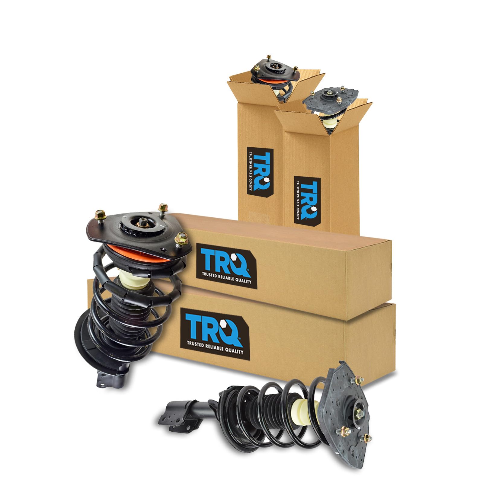TRQ Front and Rear Strut &amp; Coil Spring Assembly Set Driver &amp; Passenger Sides Compatible with 97-05 Buick Century 97-04 Regal 97-03 Pontiac Grand Prix