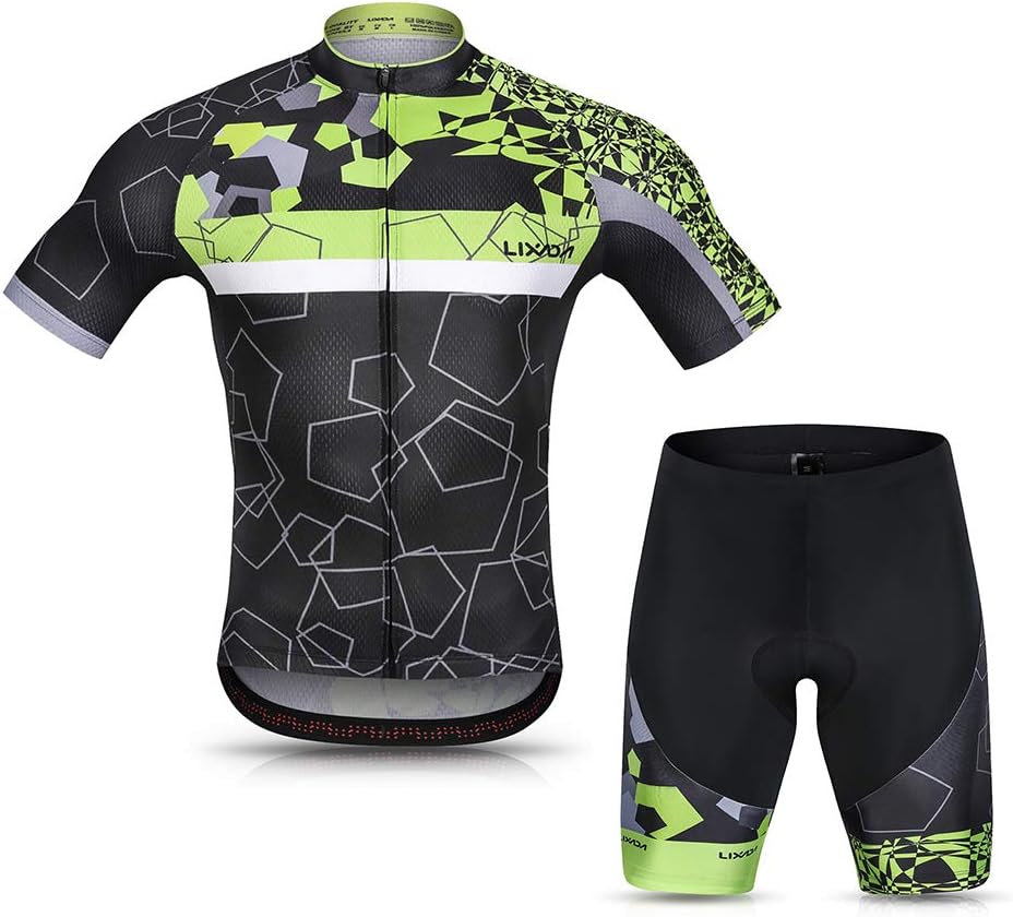 MUSKAN ENTERPRISES -ME Men's Cycling Kit Brea able Qui-Dry Short Sleeve Cycling Shirt and Padded ShortsMTB Cycling Gear Set Multicolour