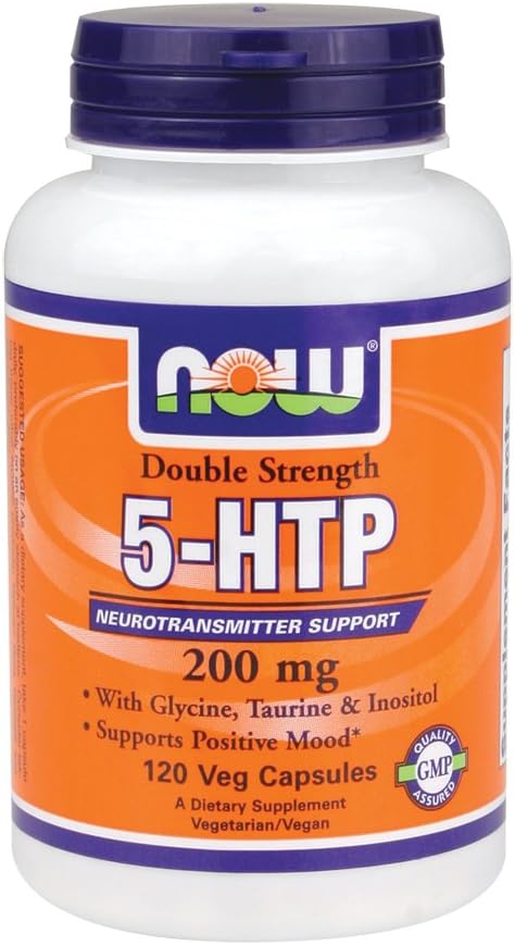 Now Foods Double Strength 5-HTP 200 mg (120 vc) 3 Pack