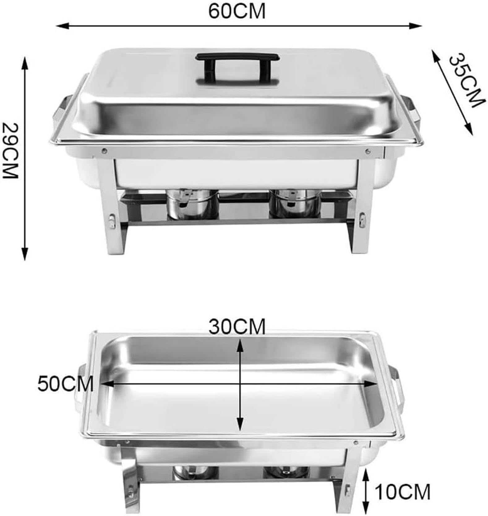 Juegos de Chafing Dish de Acero Inoxidable, Juego de Chafing Dish Calentador de Alimentos Buffet Calentador de Alimentos de Acero Inoxidable Plato de Buffet Sartén para Catering, para Catering Buffet