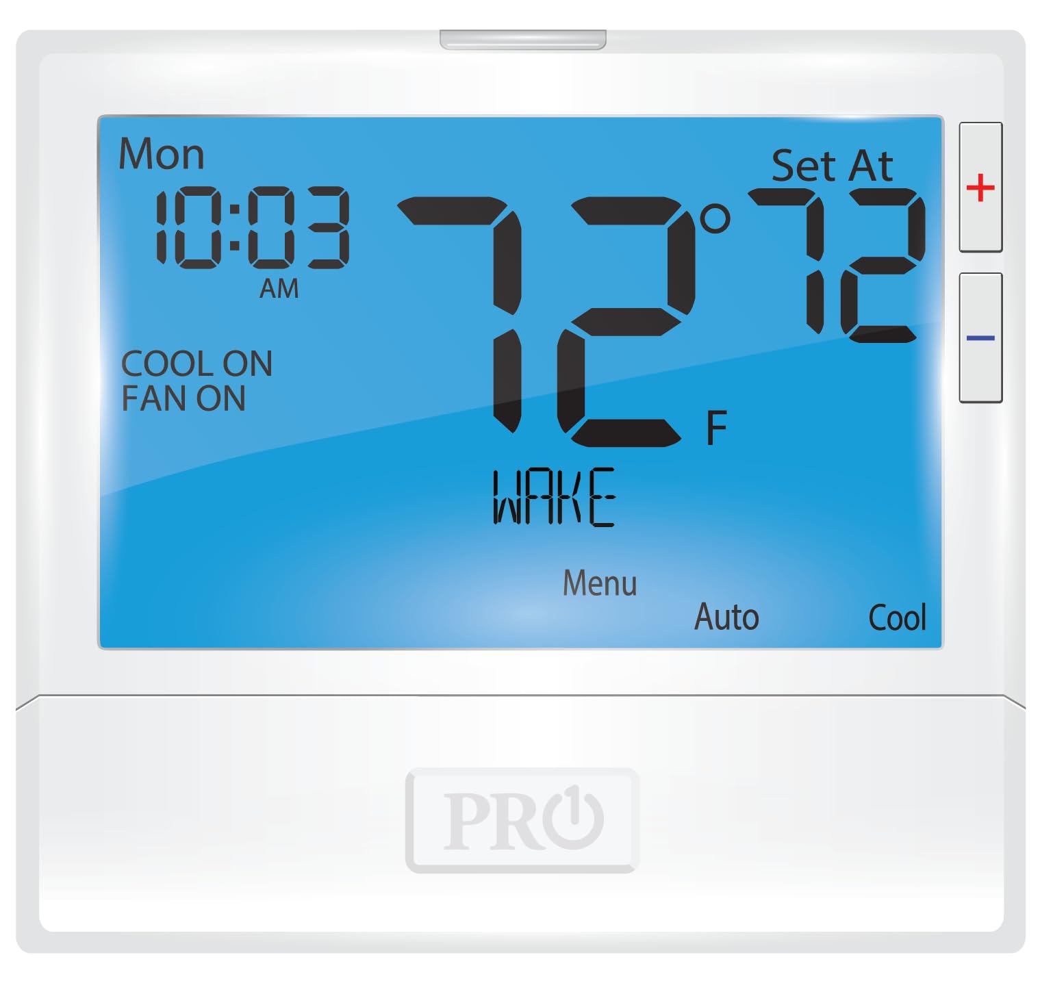PRO1 T805 - Termostato de pared programable de una sola etapa para 1 sistema convencional de calor/1 frío, termostato digital convencional para el hogar