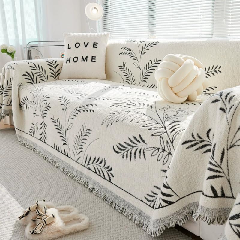 Image of Homero Sofa Cover 2 Seater Luxury Chenille Sofa Cover with Reversible Anti Slip Design, Soft Touch Sofa Seat Cover for Living Room Furniture