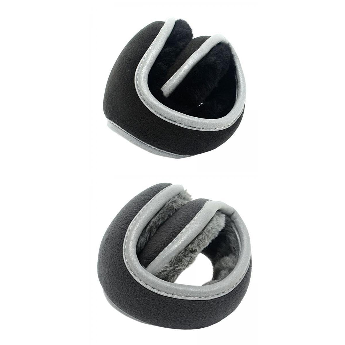 merishopp 2Pieces Winter Ear Muffs Fleece Warm Ear Warmers for Skating Black and Gray-picture-31